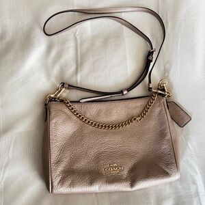 Coach Champagne Gold Crossbody Shoulder Bag with Chain